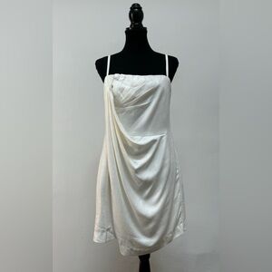 EUC BCBGMAXAZRIA Runway Woven Off White Dress Sz 12